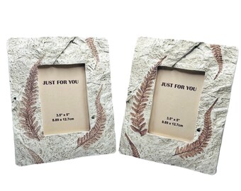 Rustic Floral Fern Fossil Picture Frames (2) Nature Cabin Botanical Cottagecore