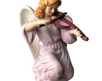 1988 Hamilton Gifts Song of Peace Angel Violin Figurine Christmas Legacy Vintage