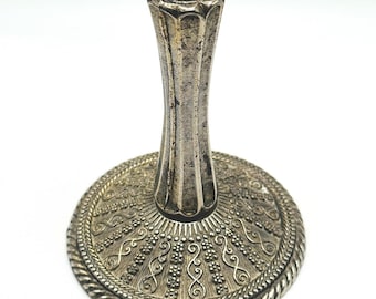Vintage Victorian Revival Silver Tone Weighted Petite Taper Candlestick Holder