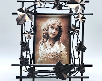Metal Ivy Leaf Photo Frame Bronze Style Vine Botanical Rustic Cottage Decor