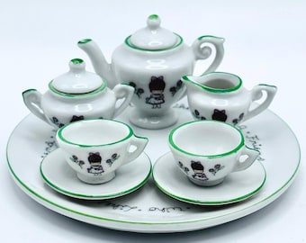 Vintage Miniature Tea Set Joan Walsh Anglund Made in Japan Dollhouse Tea Party