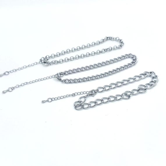 Silvertone Adjustable Bracelet Lot Stack Multi Ch… - image 5