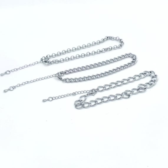 Silvertone Adjustable Bracelet Lot Stack Multi Ch… - image 4