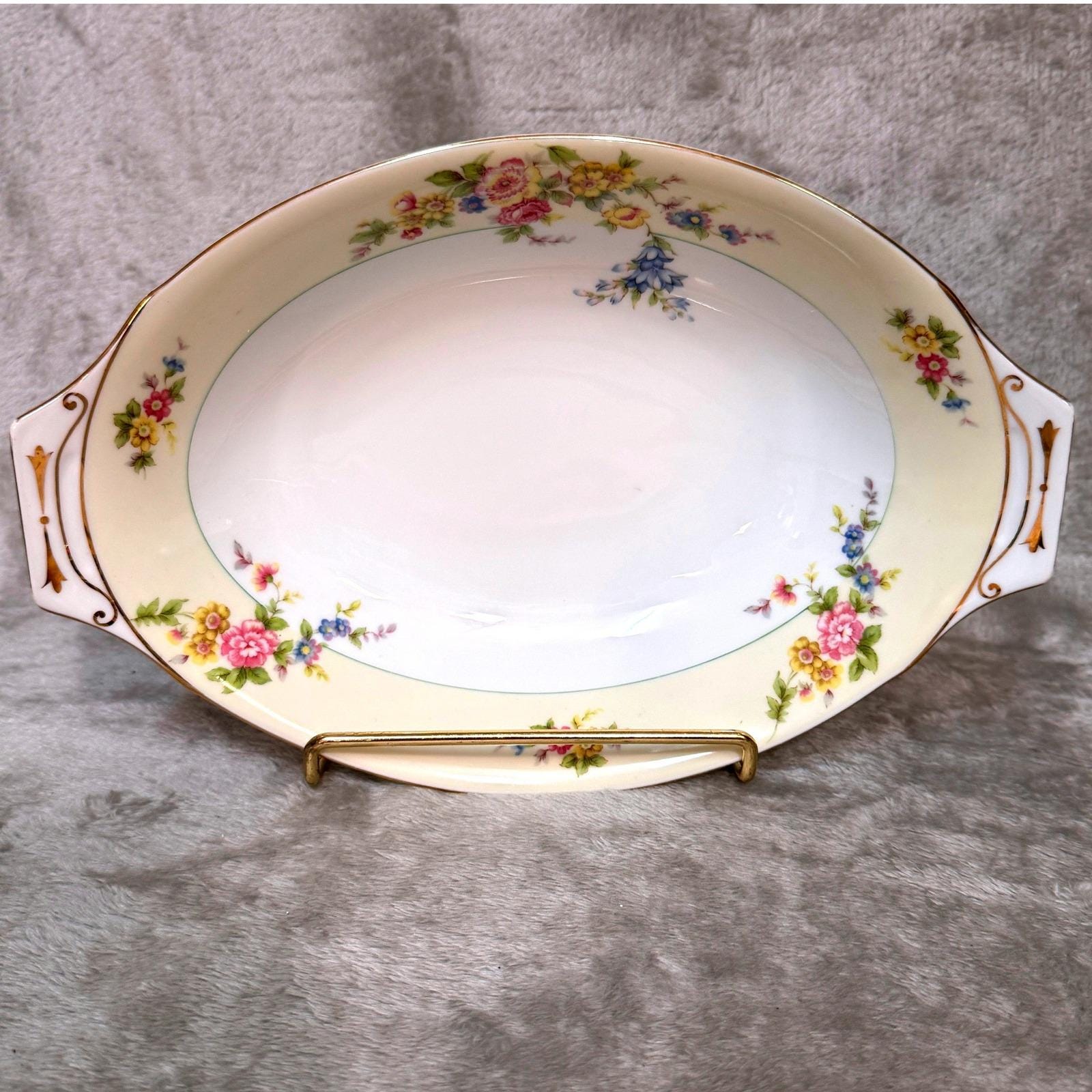 ヴィンテージ Meito マンダリン プレート ボウル クリーマー 21点 Vintage Meito China Oval Serving Platter Floral Gold Trim Handles