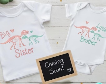 Matching Dinosaur Sibling PNG Set, Embroidered Look Clipart (Digital Download)