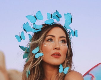 Legends of the Desert Moon Butterfly Crown - Adjustable with Hair Clips - Ready to Ship