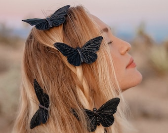 Goddess of the Night Butterfly Hair Clips - Ready to Ship