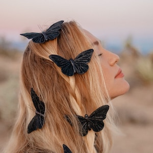 Goddess of the Night Butterfly Hair Clips - Ready to Ship