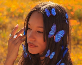 Visions of Sapphire Butterfly Hair Clips