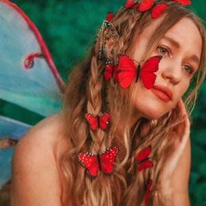 Fern Gully Butterfly Hair Clips: Enchanted Forest Style