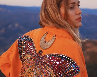 Chaqueta Bloom Butterfly - Upcycled - Hecha a pedido