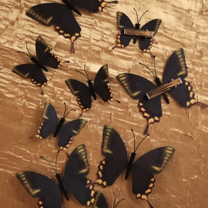 Barrettes à cheveux papillon noir fée foncée image 6