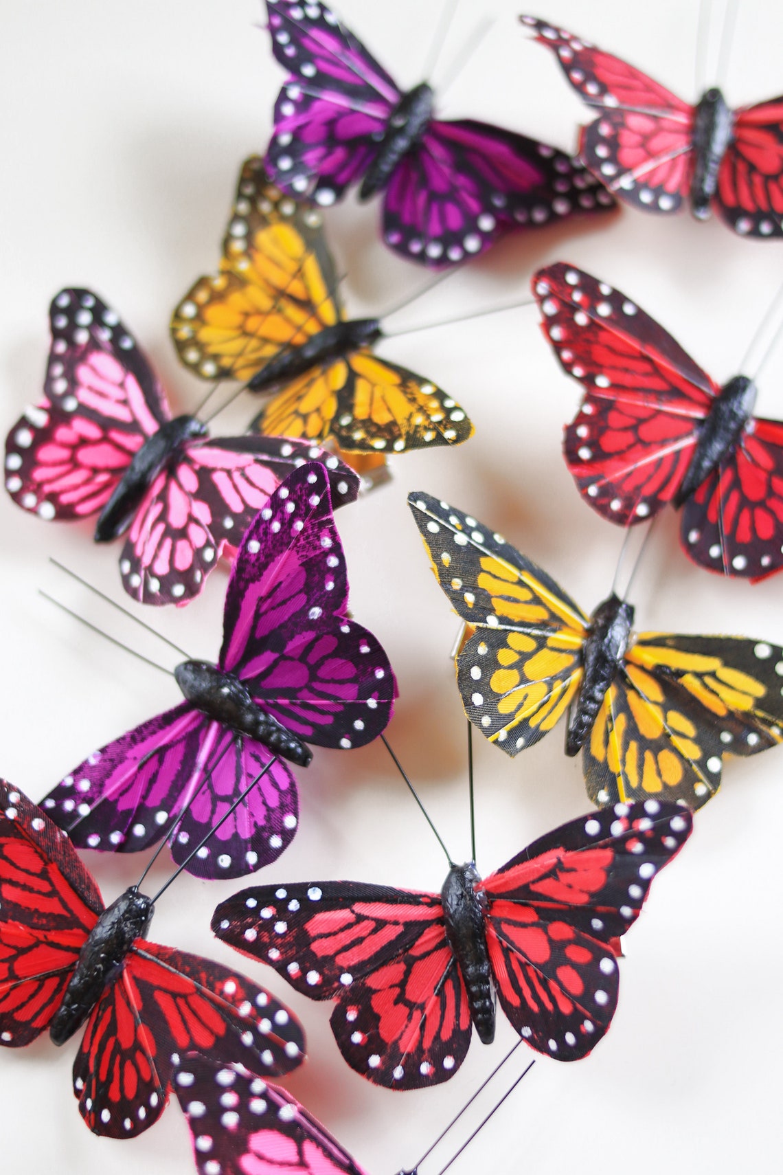 Ruby Monarch Butterfly Hair Clips Set of 10 Ready to Ship Etsy UK