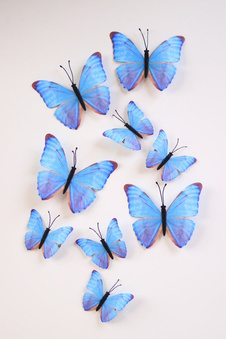 Electric Desert Blue Morpho Butterfly Hair Clips image 7