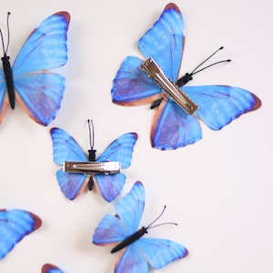 Electric Desert Blue Morpho Butterfly Hair Clips image 8