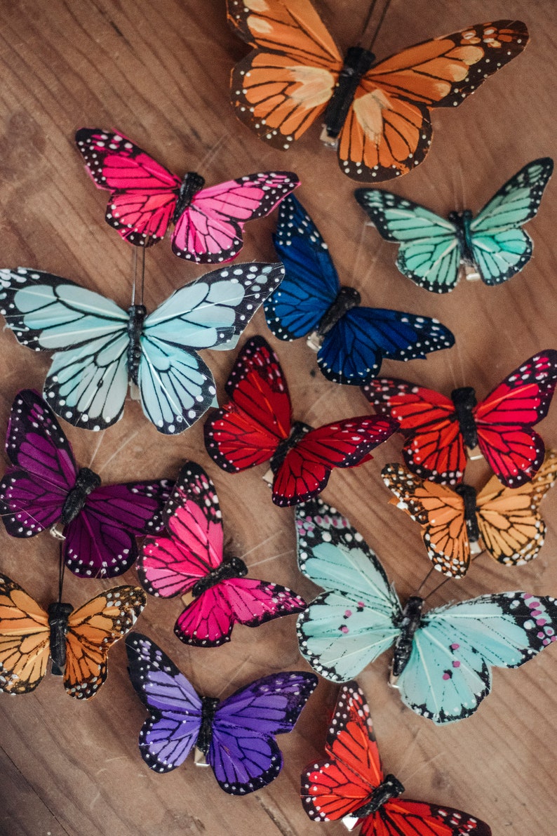 Child of the Rainbow Butterfly Hair Clips Ready to Ship image 5