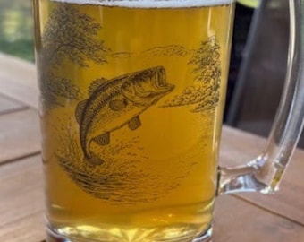 26.5 oz. Fishing Themed Beer Stein - Bass