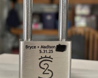Engraved Stainless Steel Love Lock, Couples Keepsake with Keys