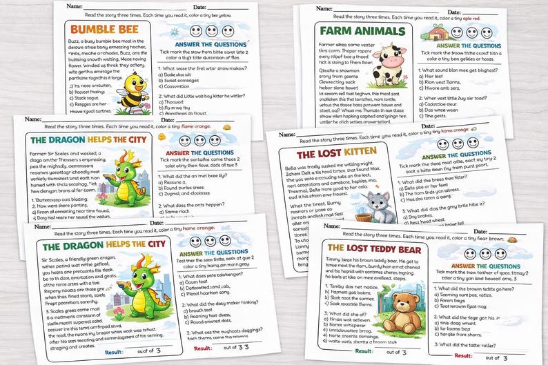 1st grade reading comprehension