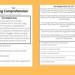 printable comprehension for kids