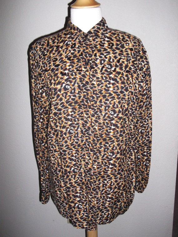 1990s Animal Print Blouse