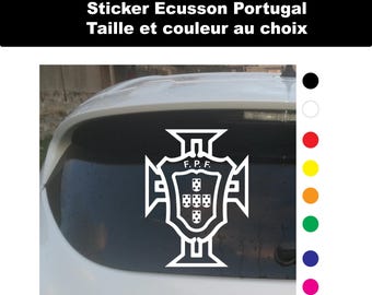Sticker Ecusson Portugal FPF – Autocollant voiture – Décoration sportive – Plusieurs tailles et couleurs au choix
