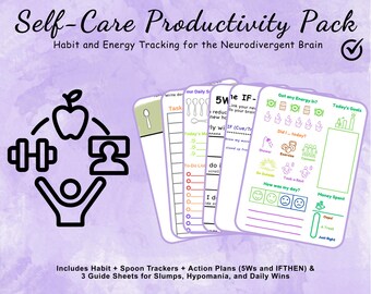 Neurodivergent Life Management Kit | Habit & Spoon Theory Trackers (Digital Printables)