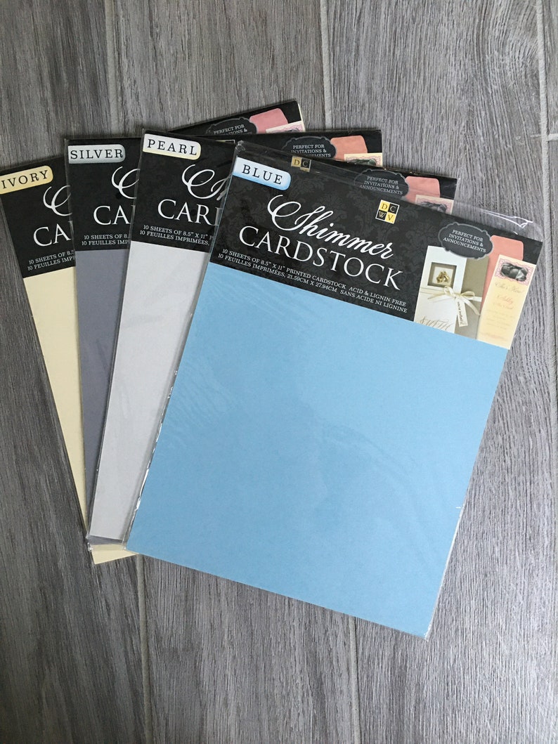 Shimmer Cardstock 8 1/2 x 11 invitation paper ivory blue Etsy