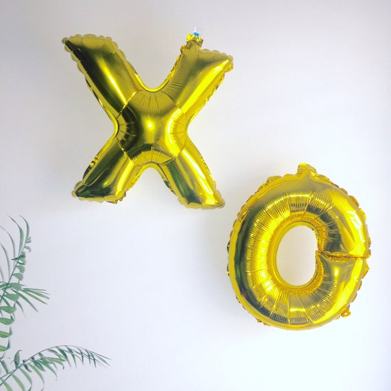 Valentines Day Decor Balloons, Gold Foil Balloons, XO Gold Balloons, Gold Mylar, Valentines Day Decorations, 16 Inch XO Balloons, Dessert Il_570xn