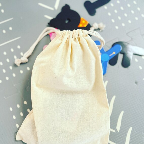 Cotton Muslin Bags for toy storage, kids playroom organization, puzzle bags Il_570xn