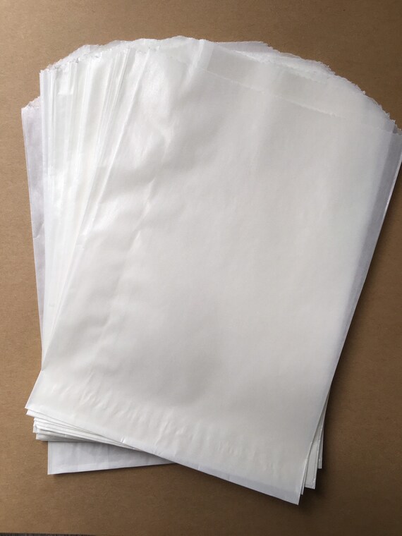 25 Flat Glassine Bags, Translucent flat glassine paper bags, Party