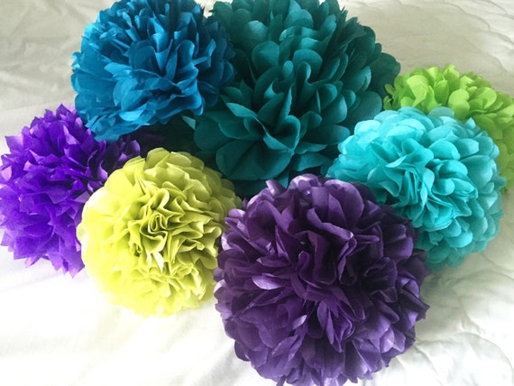 Tissue Paper Pom Poms Peacock Theme Party Birthday Hen Party Etsy