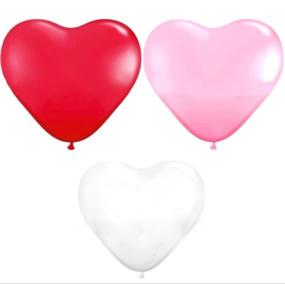 Valentine’s Day Party Decorations, 36 inch jumbo heart balloon, clear, pink, red, white, heart shaped balloons, photo shoot, wedding Il_570xn