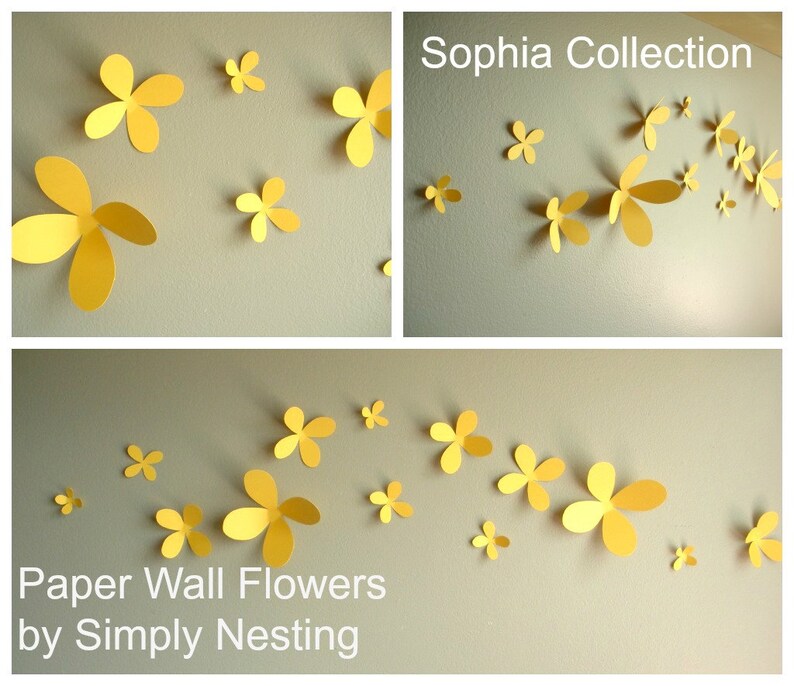 Paper Wall Flowers... Set of 13...sophia Collection...choose Etsy