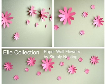 Paper Wall Flowers... Set of 13...Elle Collection...Choose your colors