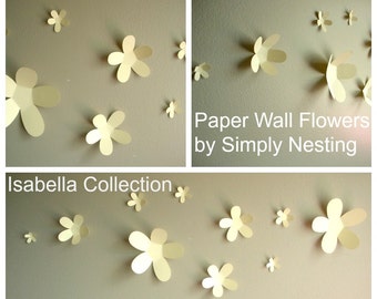 Paper Wall Flowers... Set of 10...Isabella Collection...Choose your colors
