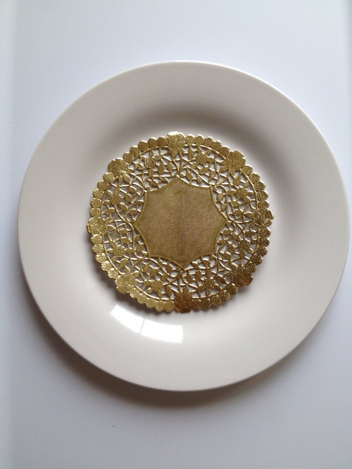 24 gold paper doilies 6 inch ornate gold doilies used for Etsy