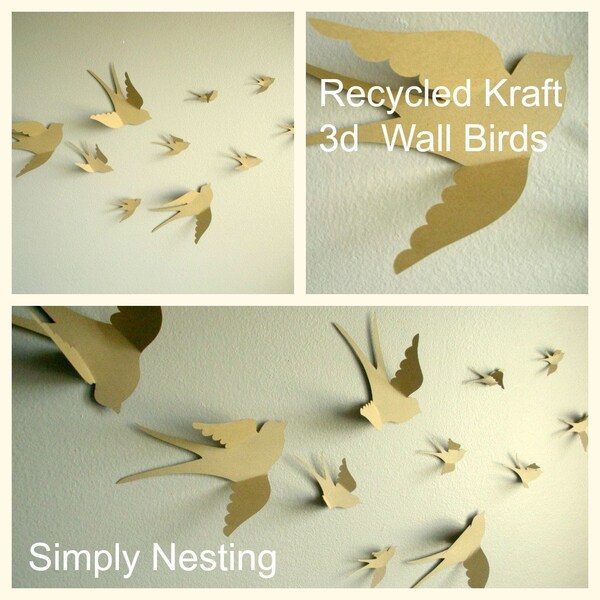 3d Bird Wall Art Etsy