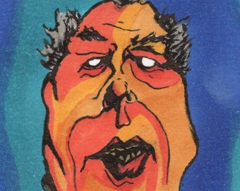 ACEO - Desert People #03 - Sebastian - 2.5 x 3.5 inch Ink Pen and Marker Art Card