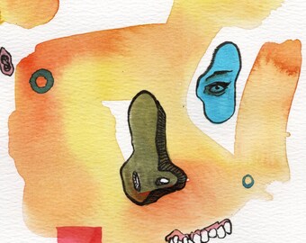 Original Painting - Mind Mosaic 3 - 5.25 x 7.5 inch watercolor by Kiefer Moore