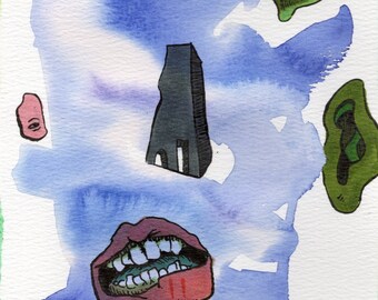 Original Painting - Mind Mosaic 1 - 5.25 x 7.5 inch watercolor by Kiefer Moore
