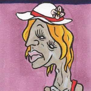 ACEO - Desert People #05 - Charlotte - 2.5 x 3.5 pulgadas Ink Pen and Marker Art Card