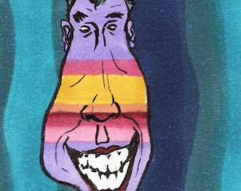 ACEO - Desert People #01 - Billie - 2.5 x 3.5 inch Ink Pen and Marker Art Card