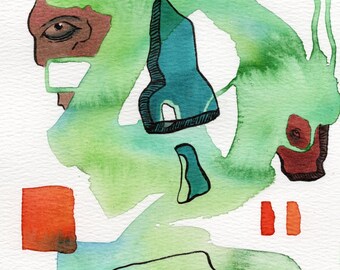Original Painting - Mind Mosaic 2 - 5.25 x 7.5 inch watercolor by Kiefer Moore