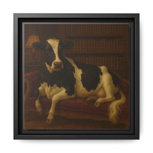 Framed Cow Art Print, Horse Art, Modern Farmhouse, Rustic Wall Art, Cow Lover Decor