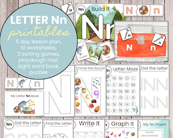 Letter N | Printables for Preschool, Pre-K, and Kindergarten, Homeschool Curriculum, Lesson Plans, Letter of the Week
