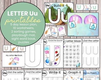 Letter U | Kindergarten, Preschool Printables, Homeschool Curriculum Lesson Plans, Worksheets, Poem, Hands-On Fine Motor Skills