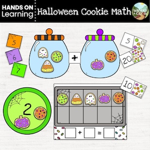 Halloween Kindergarten Hands On Math Activities, Addition, Subtraction, Number Sense, Counting Classroom Centers