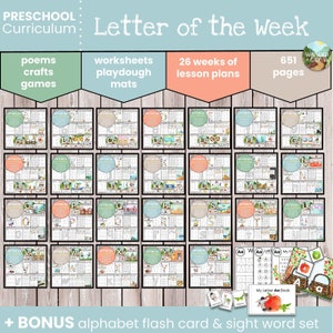 Alphabet A-Z Letter of the Week Bundle | Preschool, Kindergarten Homeschool Curriculum, Lesson Plans, Worksheets, Digital Printables