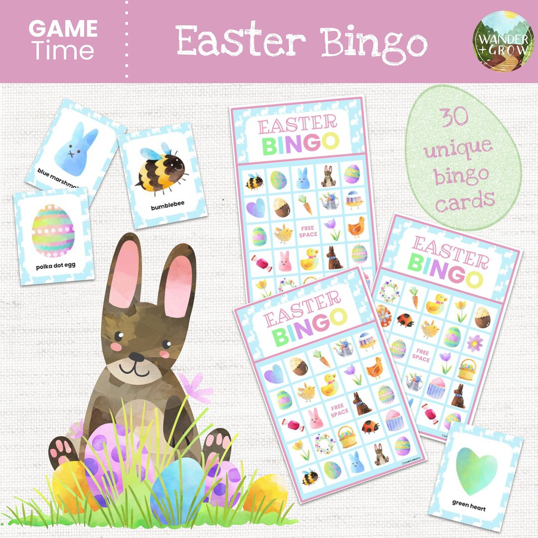 Easter Bingo Cards | 30 Bingo Boards | Kids, Family, Classroom Game ...